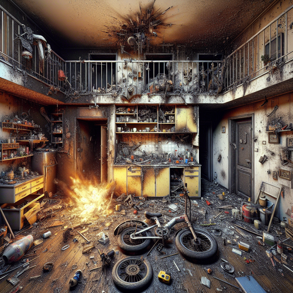 Chaos Engulfs Barrio Logan Apartment as E-Bike Battery Erupts in Flames