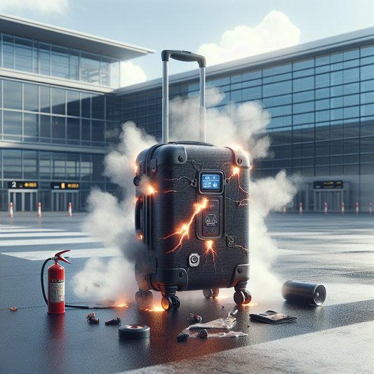 Close Call at Airport Check-in as Device Bursts into Flames