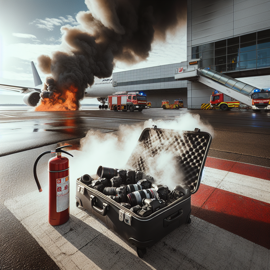 Close Call at Houston Airport as Camera Bag Bursts into Flames