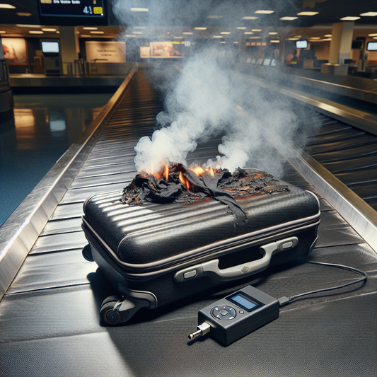 Tense Moments at Baggage Claim as Luggage Ignites