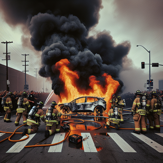 Dramatic Rescue as Fire Engulfs Electric Car in Copenhagen